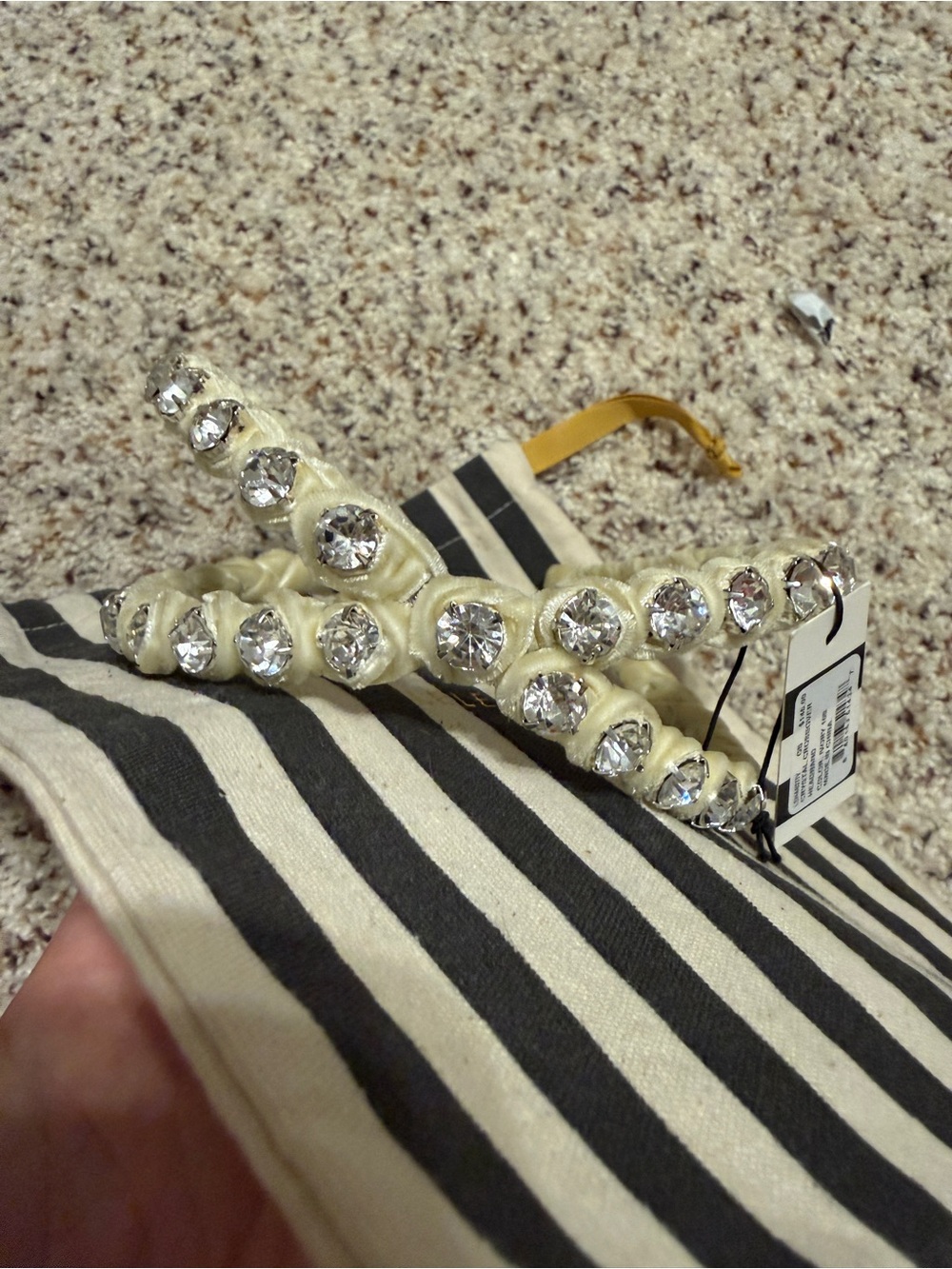 Lele Sadoughi Crystal Crossover Headband - Ivory - Picture 7 of 12